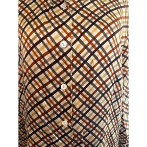 VTG Harold's 10 Women Button Up 100% Silk Striped Shirt Retro Style 90s Silky